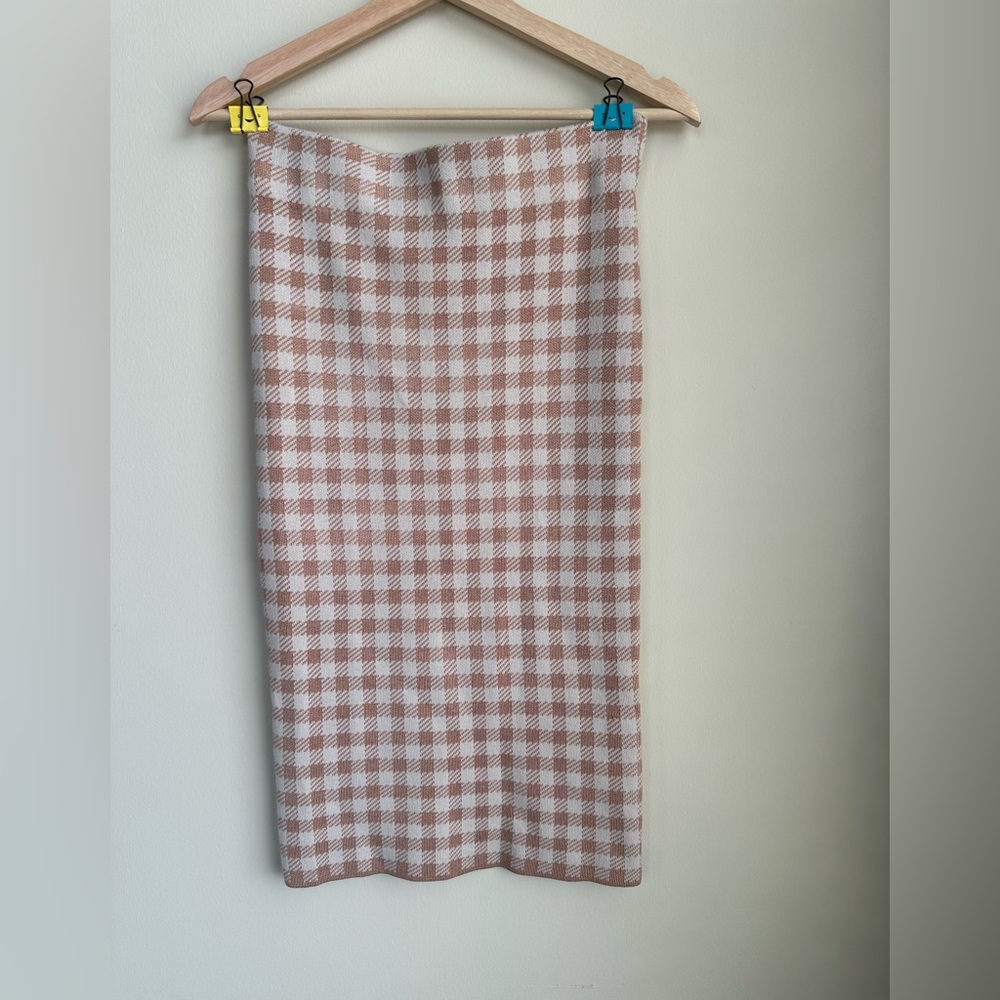 Ann Taylor Knitted Plaid Pencil Skirt